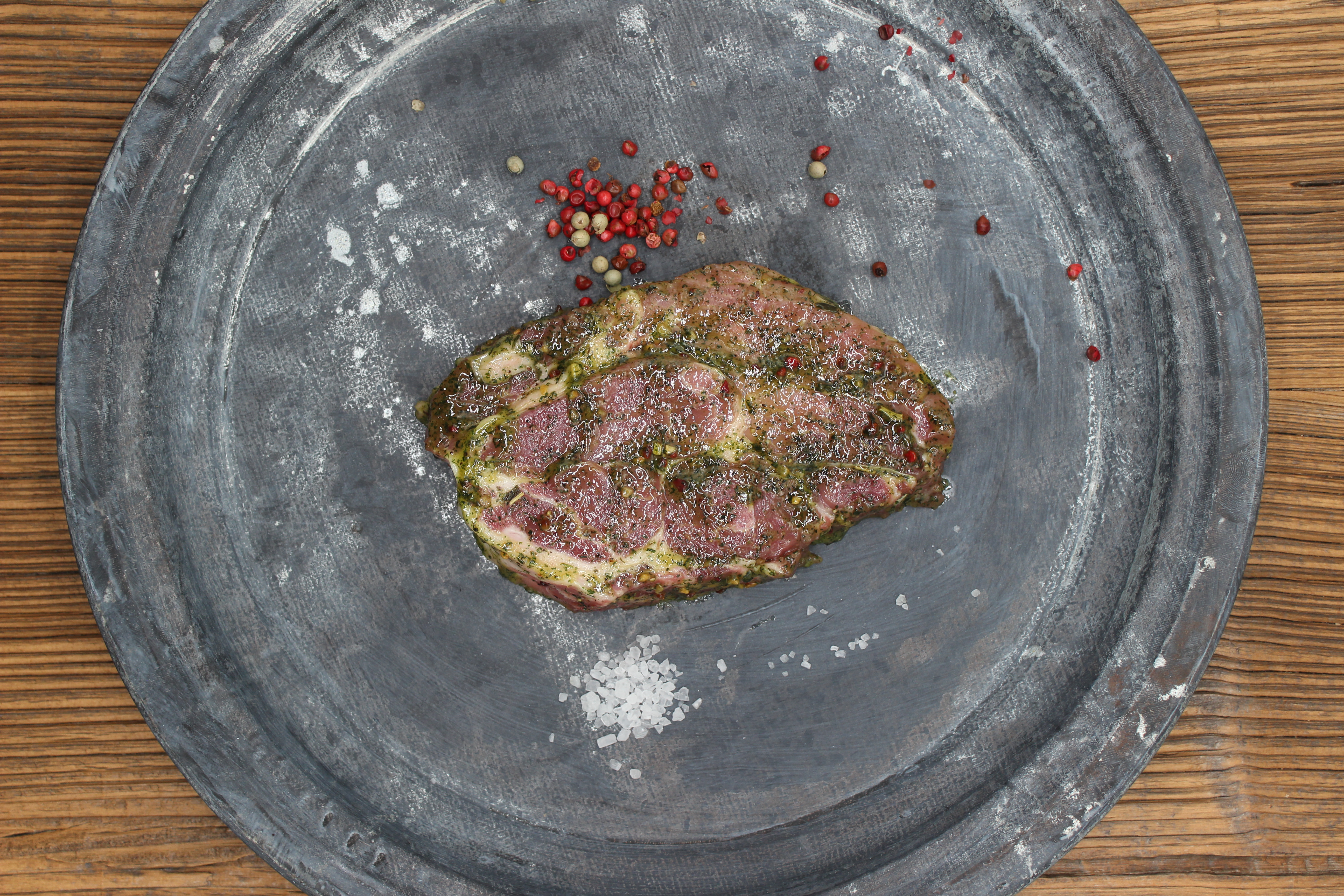 Hals Steaks Grün Gewürzt (Grillfleisch)